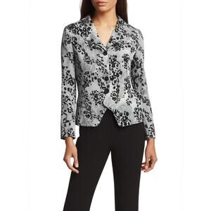 Women’s Gray Black Floral Print Blazer Jacket | Dressy Womens work wear